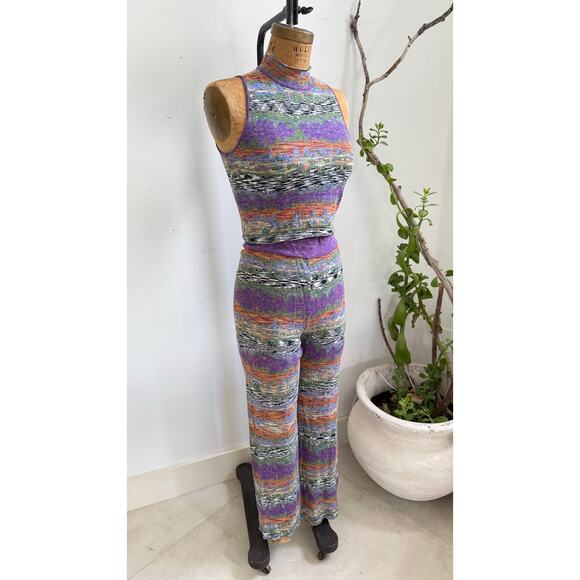 Desigual Knit Set Size M Top and Pants Matching Loungewear Y2K Festival Outfit - Picture 1 of 5
